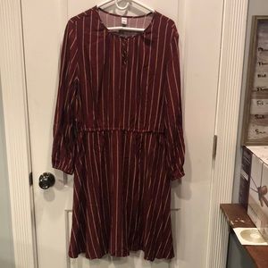 Old Navy dress. Maroon with stripes. Size L